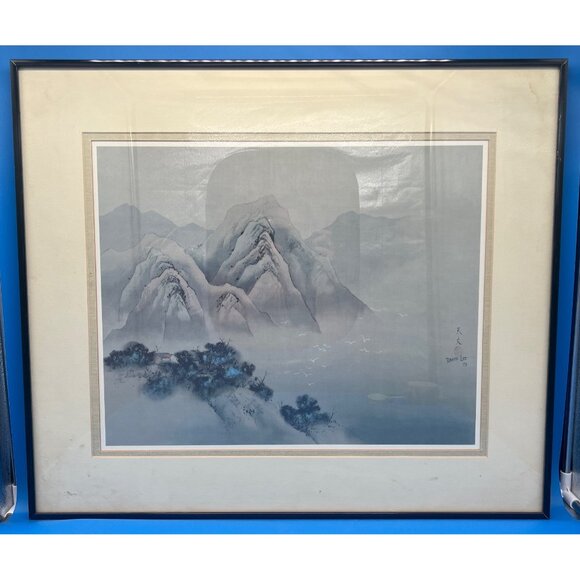 David Lee 78 Framed Landscape Print With Mountains & Trees - Picture 2 of 5